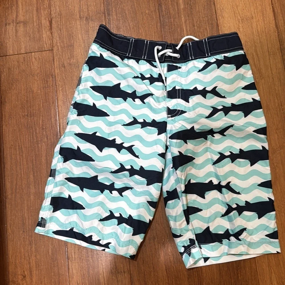 Gymboree boys bundle of swim trunks, sharks, fish, octopus size large (10-12)